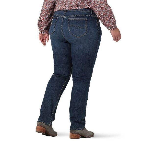 Riders by Lee Indigo Women's Plus Size Midrise Straight Leg Jean 20 Plus Iron B - Picture 3 of 7